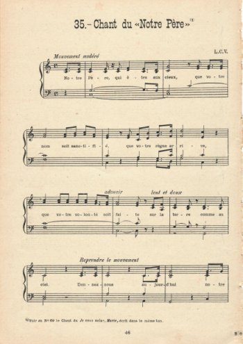 Chant du Notre-Père Partition gratuite