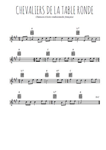 Téléchargez l'arrangement de la partition en Sib de la musique Chevaliers de la Table ronde en PDF