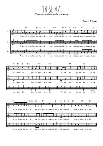 Téléchargez l'arrangement de la partition de Ya se va en PDF à trois voix