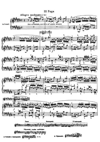 Clavier bien tempéré, prélude et fugue N°3 en Ut dièse Partitions gratuites