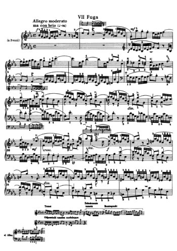 Clavier bien tempéré, prélude et fugue N°7 en Mib Partitions gratuites