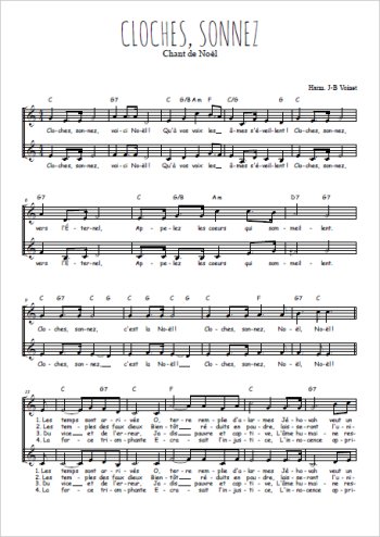 Téléchargez l'arrangement de la partition de Cloches, sonnez en PDF à deux voix