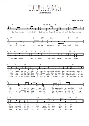 Cloches, sonnez Partition gratuite