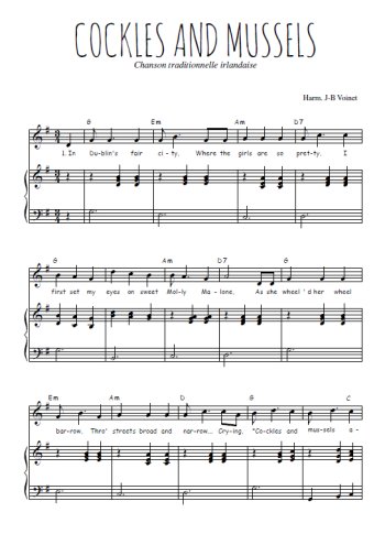 Téléchargez l'arrangement de la partition de Traditionnel-Cockles-and-mussels en PDF pour Chant et piano