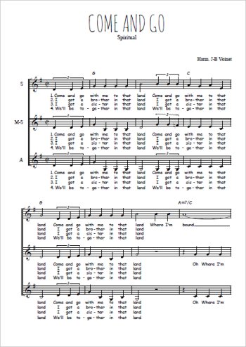 Téléchargez l'arrangement de la partition de Come and go en PDF à trois voix