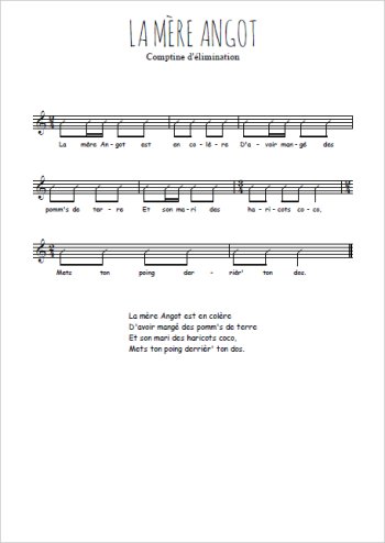 La mère Angot Partition gratuite