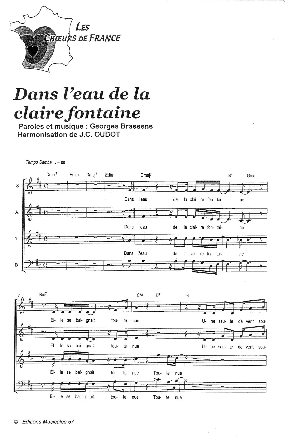 Dans l'eau de la claire fontaine, La boîte à chansons