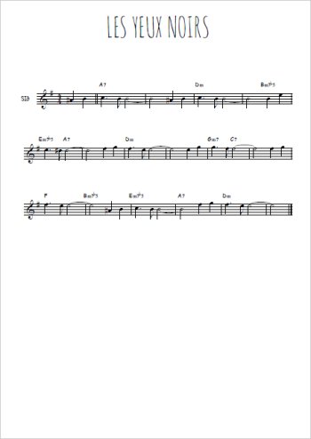 Téléchargez l'arrangement de la partition en Sib de la musique Dark eyes - Les yeux noirs en PDF