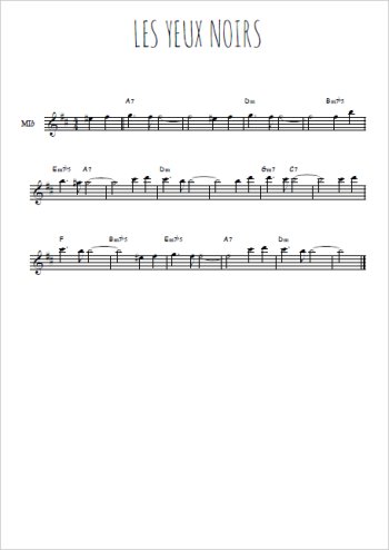 Téléchargez l'arrangement de la partition pour sax en Mib de la musique Dark eyes - Les yeux noirs en PDF