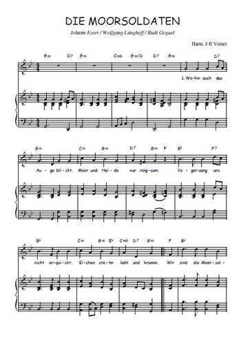 Téléchargez l'arrangement de la partition de Traditionnel-Die-Moorsoldaten en PDF pour Chant et piano