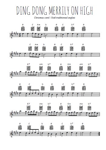 Téléchargez l'arrangement de la partition pour sax en Mib de la musique Ding dong merrily on high en PDF