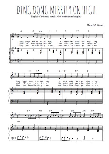 Téléchargez l'arrangement de la partition de noel-ding-dong-merrily-on-high en PDF pour Chant et piano