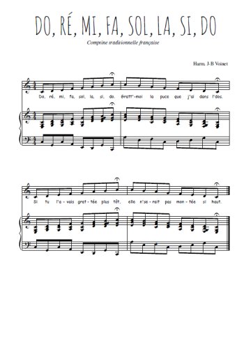 Téléchargez l'arrangement de la partition de Traditionnel-Do-re-mi-fa-sol-la-si-do en PDF pour Chant et piano