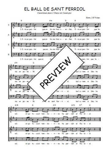 Téléchargez l'arrangement de la partition de El ball de Sant Ferriol en PDF à quatre voix SATB
