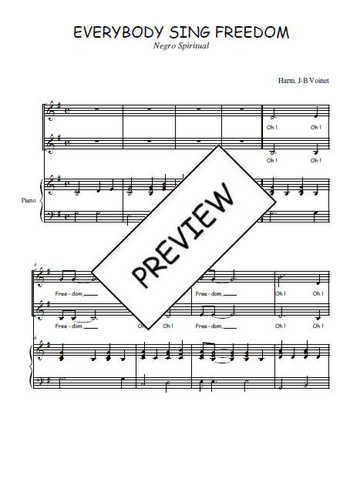 Téléchargez l'arrangement de la partition de Everybody sing freedom en PDF pour deux voix égales et piano