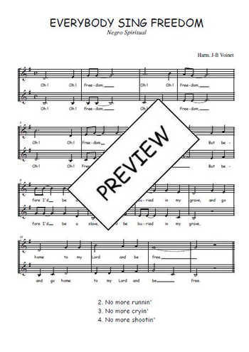 Téléchargez l'arrangement de la partition de Everybody sing freedom en PDF à deux voix