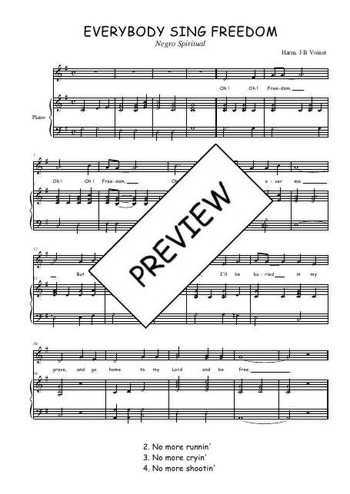 Téléchargez l'arrangement de la partition de Traditionnel-Everybody-sing-freedom en PDF pour Chant et piano