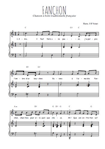 Téléchargez l'arrangement de la partition de chanson-a-boire-fanchon en PDF pour Chant et piano