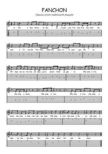 Téléchargez la tablature de la musique chanson-a-boire-fanchon en PDF