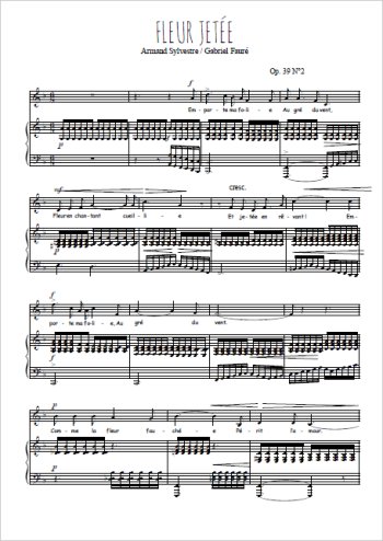 Téléchargez l'arrangement de la partition de faure-fleur-jetee en PDF pour Chant et piano