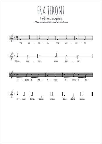 Fra Jeroni Partition gratuite