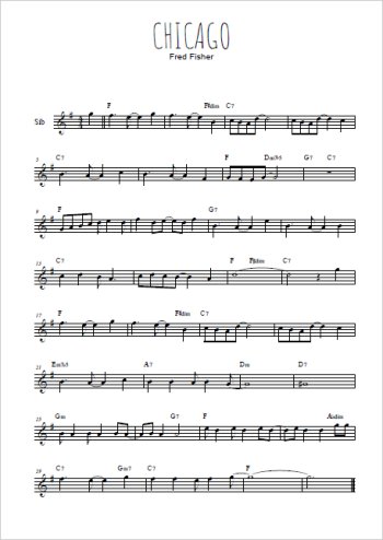 Téléchargez l'arrangement de la partition en Sib de la musique Chicago, That Toddlin' Town (1922) en PDF
