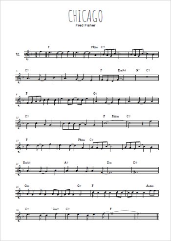Téléchargez la partition de la musique Chicago, That Toddlin' Town (1922) en PDF, pour violon