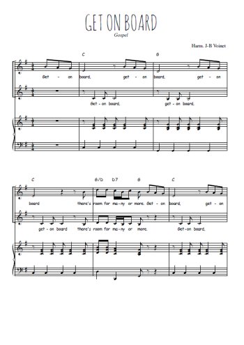 Téléchargez l'arrangement de la partition de Get on board en PDF pour deux voix égales et piano
