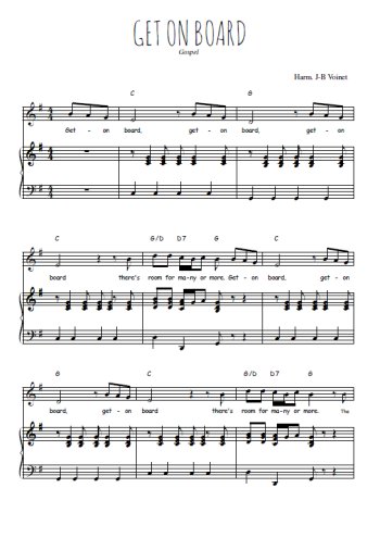 Téléchargez l'arrangement de la partition de Traditionnel-Get-on-board en PDF pour Chant et piano
