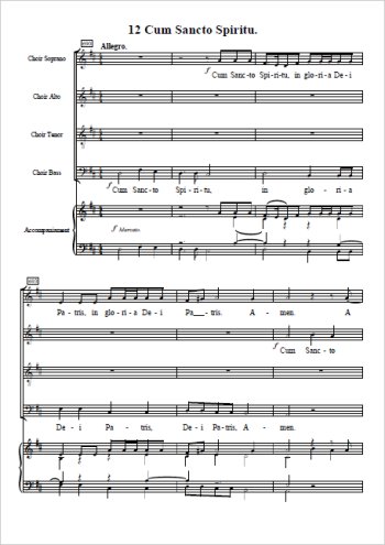 12. Cum sancto Spiritu Partitions gratuites