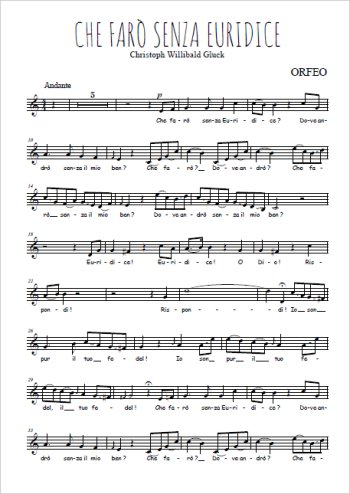 Che faro senza Euridice de Christoph Willibald Gluck
