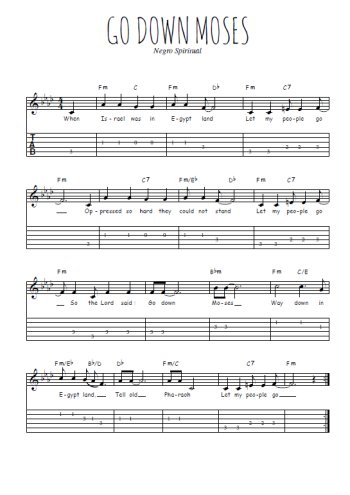 Téléchargez la tablature de la musique spiritual-go-down-moses-let-my-people-go en PDF