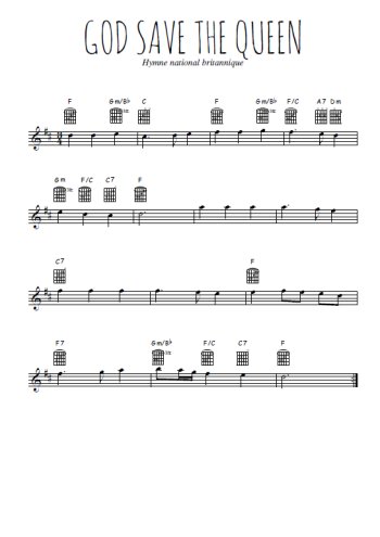Téléchargez l'arrangement de la partition pour sax en Mib de la musique God save the Queen en PDF