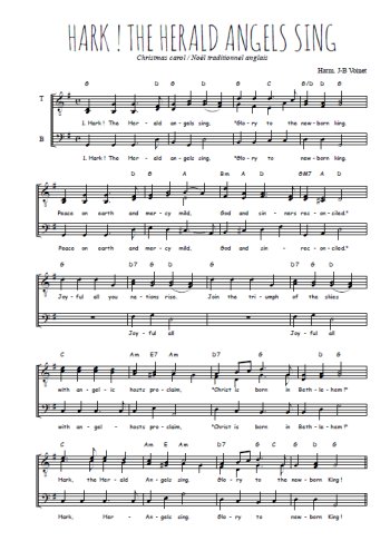 Téléchargez l'arrangement de la partition de Hark ! The Herald angels sing en PDF à trois voix