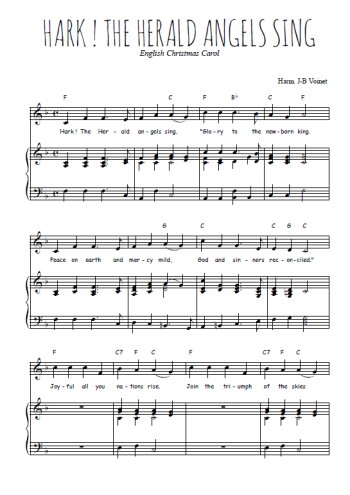 Téléchargez l'arrangement de la partition de chant-de-noel-hark-the-herald-angels-sing en PDF pour Chant et piano