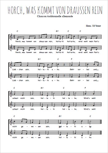Téléchargez l'arrangement de la partition de Horsh, was kommt von Draussen rein en PDF à deux voix
