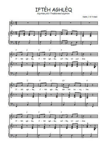 Téléchargez l'arrangement de la partition de Traditionnel-Ifteh-aghleq en PDF pour Chant et piano