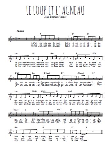 Le loup et l'agneau Partition gratuite