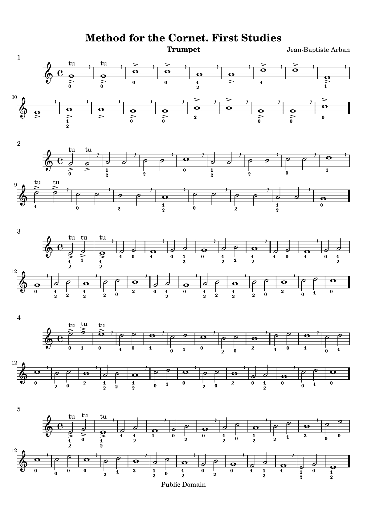 Méthode pour le cornet - Page1