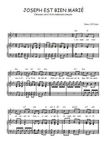 Téléchargez l'arrangement de la partition de Traditionnel-Joseph-est-bien-marie en PDF pour Chant et piano