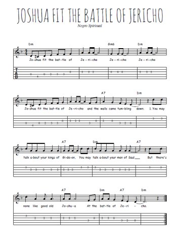 Téléchargez la tablature de la musique spiritual-joshua-fit-the-battle-of-jericho en PDF