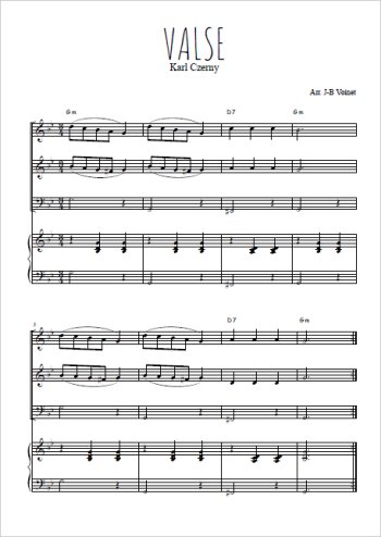 Téléchargez l'arrangement de la partition de Valse en PDF pour trois voix mixtes et piano