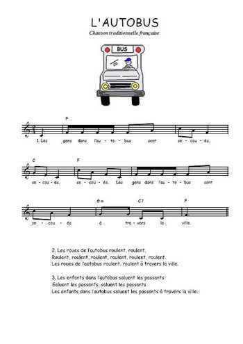 L'autobus Partition gratuite