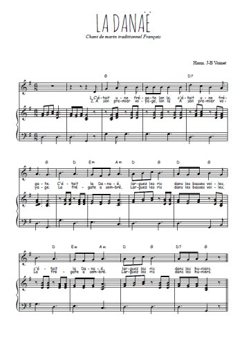 Téléchargez l'arrangement de la partition de chant-de-marin-la-danae en PDF pour Chant et piano