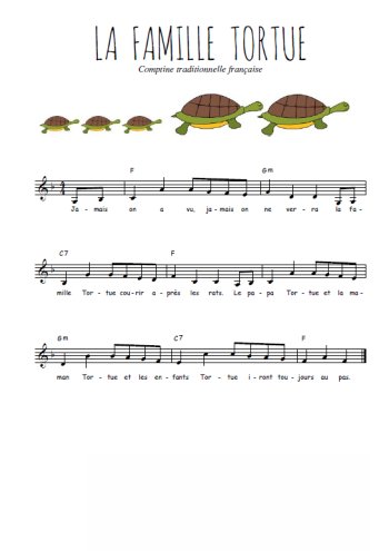 La famille tortue Partition gratuite