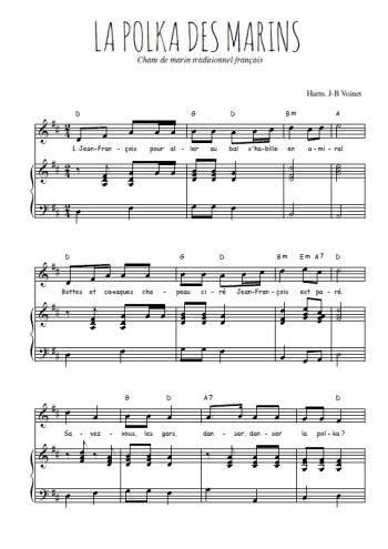 Téléchargez l'arrangement de la partition de la-polka-des-marins en PDF pour Chant et piano