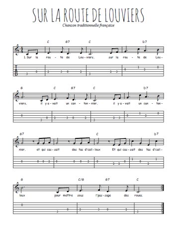 Téléchargez la tablature de la musique sur-la-route-de-louviers en PDF