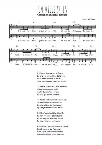 Téléchargez l'arrangement de la partition de La ville d'Is en PDF à deux voix