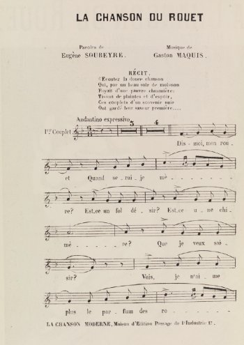 La chanson du rouet Partition gratuite