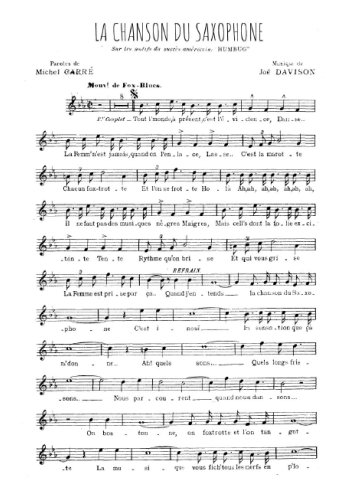 La chanson du saxophone Partition gratuite